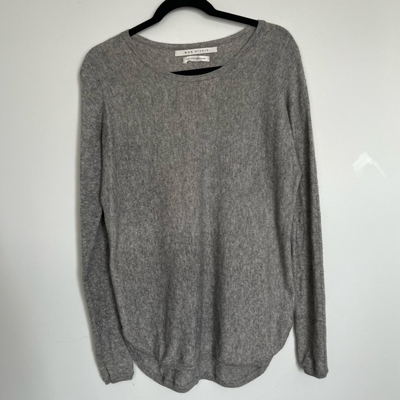 🐑 Max studio / cashmere 2 ply casual long sleeve grey sweater - Picture 2 of 8